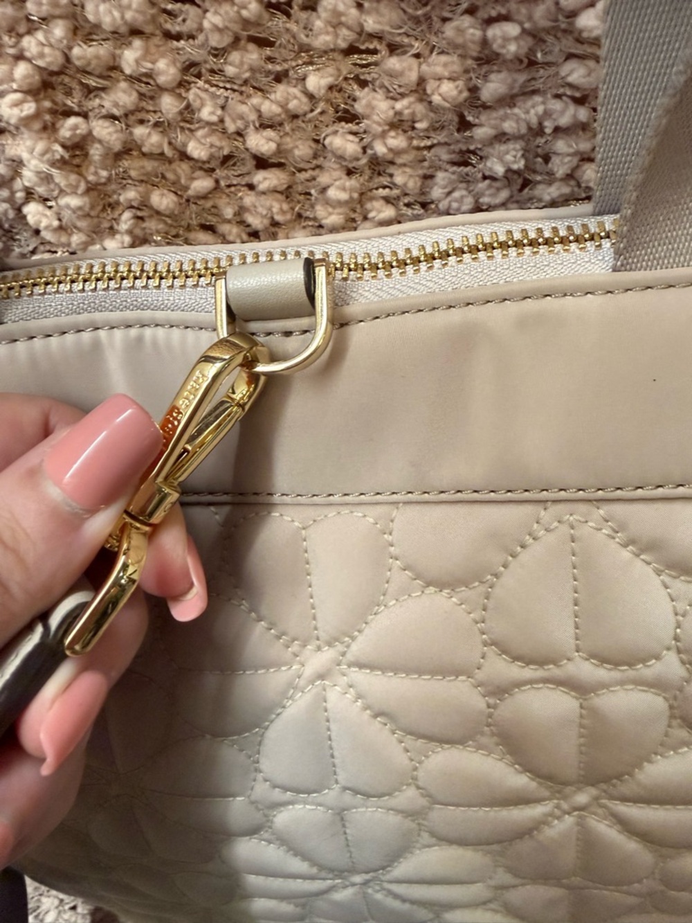 Kate Spade Greige Quilted Backpack - Picture 9 of 15